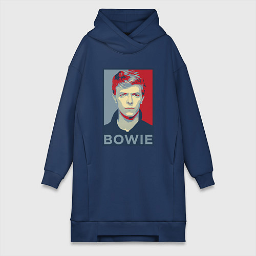 Женская толстовка-платье Bowie Poster / Тёмно-синий – фото 1