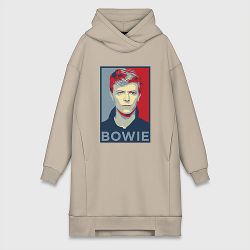 Женская толстовка-платье Bowie Poster / Миндальный – фото 1