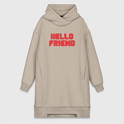 Женское худи-платье Hello Friend, цвет: миндальный