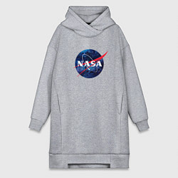 Женское худи-платье NASA: Cosmic Logo, цвет: меланж