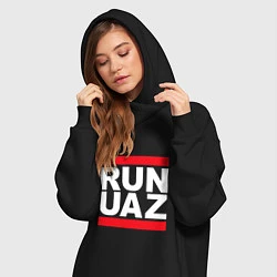 Женское худи-платье Run UAZ, цвет: черный — фото 2