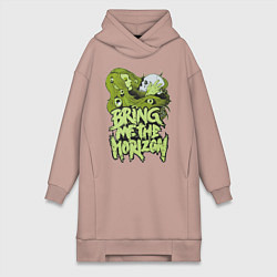 Женское худи-платье Bring Me The Horizon: Green Girl, цвет: пыльно-розовый