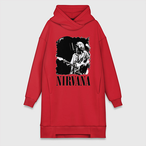 Женская толстовка-платье Black Nirvana / Красный – фото 1