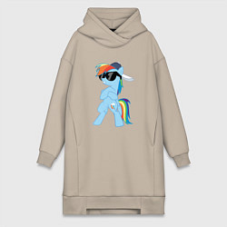 Женское худи-платье Крутая пони, цвет: миндальный