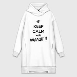 Женское худи-платье Keep Calm & WAAAGH, цвет: белый