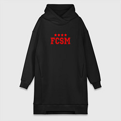 Женское худи-платье FCSM Club, цвет: черный