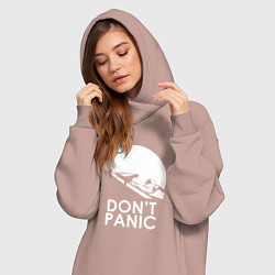 Женское худи-платье Elon: Don't Panic, цвет: пыльно-розовый — фото 2
