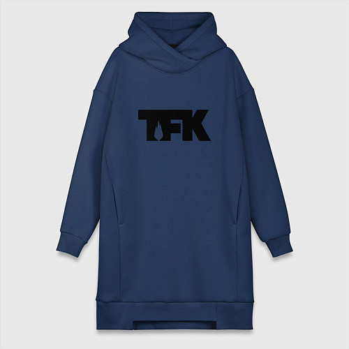Женская толстовка-платье TFK: Black Logo / Тёмно-синий – фото 1