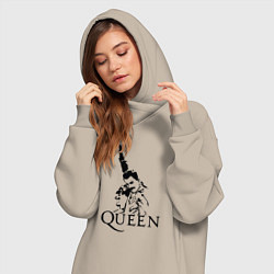 Женское худи-платье Queen: Rock You, цвет: миндальный — фото 2