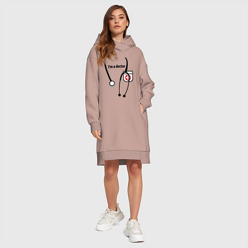 Женская толстовка-платье I m doctor / Пыльно-розовый – фото 4