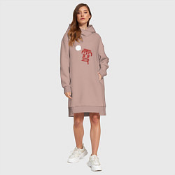 Женское худи-платье Бездомный бог, цвет: пыльно-розовый — фото 2