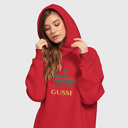 Женское худи-платье GUSSI GG, цвет: красный — фото 2