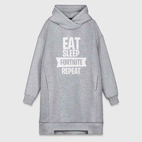 Женская толстовка-платье Eat Sleep Fortnite Repeat / Меланж – фото 1