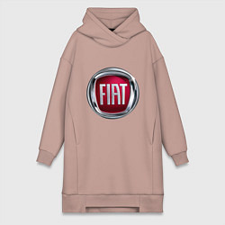 Женское худи-платье FIAT logo, цвет: пыльно-розовый