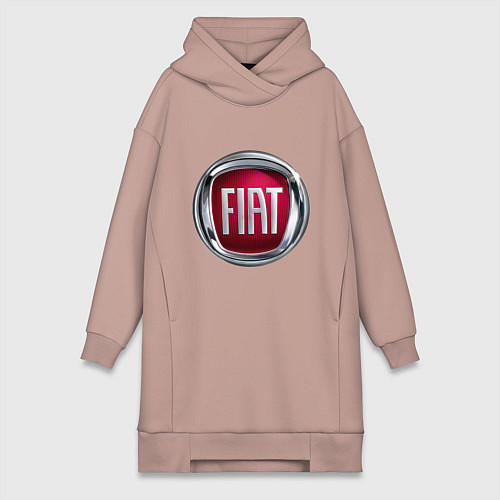Женская толстовка-платье FIAT logo / Пыльно-розовый – фото 1