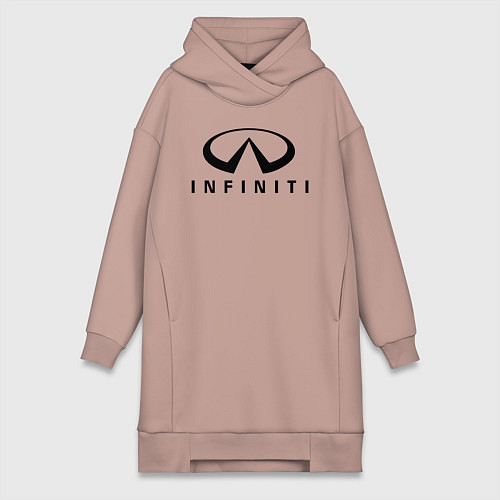 Женская толстовка-платье Infiniti logo / Пыльно-розовый – фото 1