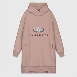 Женское худи-платье Logo Infiniti, цвет: пыльно-розовый