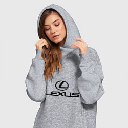 Женское худи-платье Lexus logo, цвет: меланж — фото 2