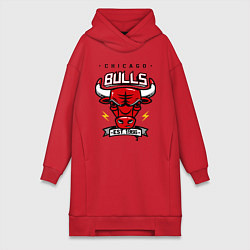 Женское худи-платье Chicago Bulls est. 1966, цвет: красный