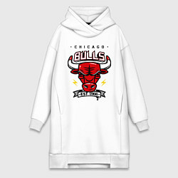 Женское худи-платье Chicago Bulls est. 1966, цвет: белый