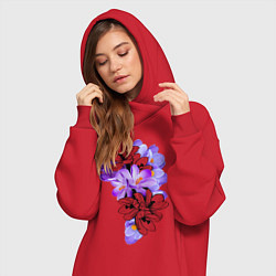 Женское худи-платье Krokus Flower, цвет: красный — фото 2