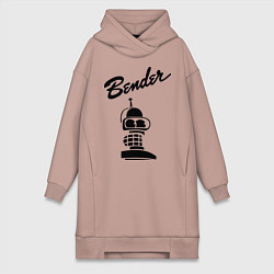 Женское худи-платье Bender monochrome, цвет: пыльно-розовый