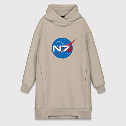 Женское худи-платье NASA N7, цвет: миндальный