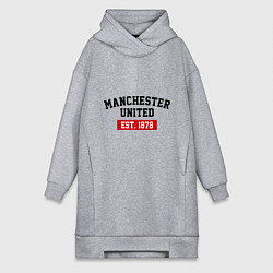 Женское худи-платье FC Manchester United Est. 1878, цвет: меланж