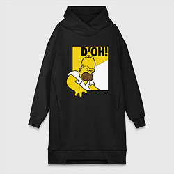 Женское худи-платье Homer D'OH!, цвет: черный