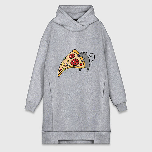 Женская толстовка-платье Кусочек пиццы парная / Меланж – фото 1
