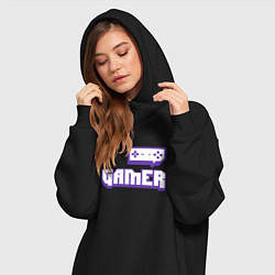 Женское худи-платье Twitch Gamer, цвет: черный — фото 2