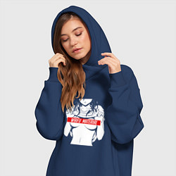 Женское худи-платье WAIFU MATERIAL, цвет: тёмно-синий — фото 2