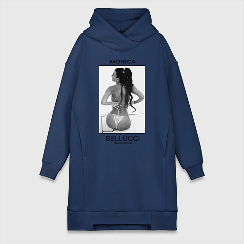 Женская толстовка-платье Monica Bellucci: Donna Famosa / Тёмно-синий – фото 1