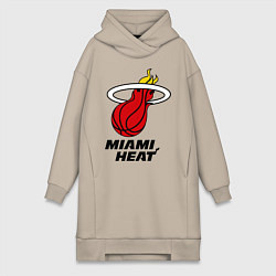 Женское худи-платье Miami Heat-logo, цвет: миндальный