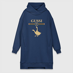 Женское худи-платье GUSSI Fashion, цвет: тёмно-синий