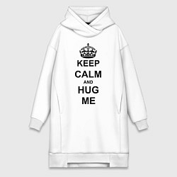 Женское худи-платье Keep Calm & Hug Mе, цвет: белый