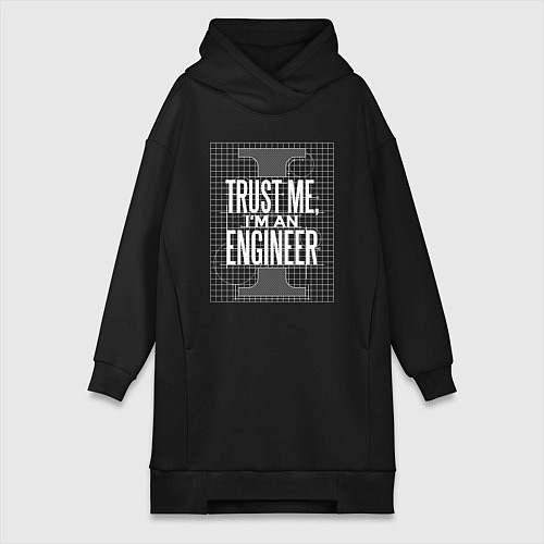 Женская толстовка-платье I'm an Engineer / Черный – фото 1
