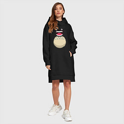 Женское худи-платье Тоторо в ужасе, цвет: черный — фото 2