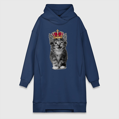 Женская толстовка-платье Meow kitten / Тёмно-синий – фото 1