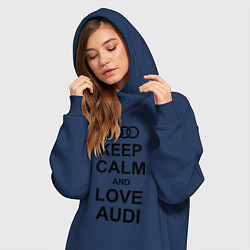 Женское худи-платье Keep Calm & Love Audi, цвет: тёмно-синий — фото 2