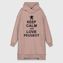 Женское худи-платье Keep Calm & Love Peugeot, цвет: пыльно-розовый