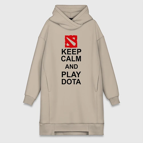 Женская толстовка-платье Keep Calm & Play Dota / Миндальный – фото 1