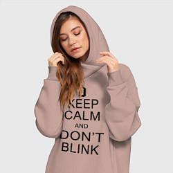 Женское худи-платье Keep Calm & Don't Blink, цвет: пыльно-розовый — фото 2