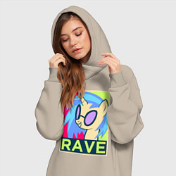 Женское худи-платье DJ Pon-3 RAVE, цвет: миндальный — фото 2