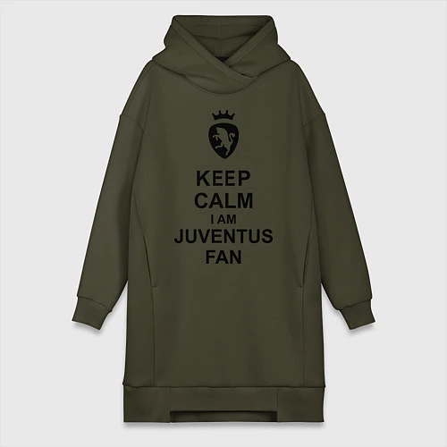Женская толстовка-платье Keep Calm & Juventus fan / Хаки – фото 1