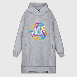 Женское худи-платье Волейбол, цвет: меланж