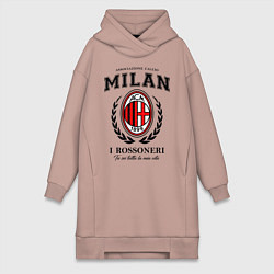 Женское худи-платье Milan: I Rossoneri, цвет: пыльно-розовый