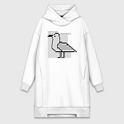 Женское худи-платье Запускаем гуся, работяги, цвет: белый