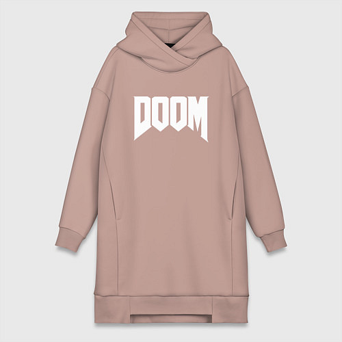 Женская толстовка-платье DOOM / Пыльно-розовый – фото 1