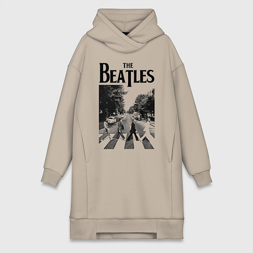 Женская толстовка-платье The Beatles: Mono Abbey Road / Миндальный – фото 1